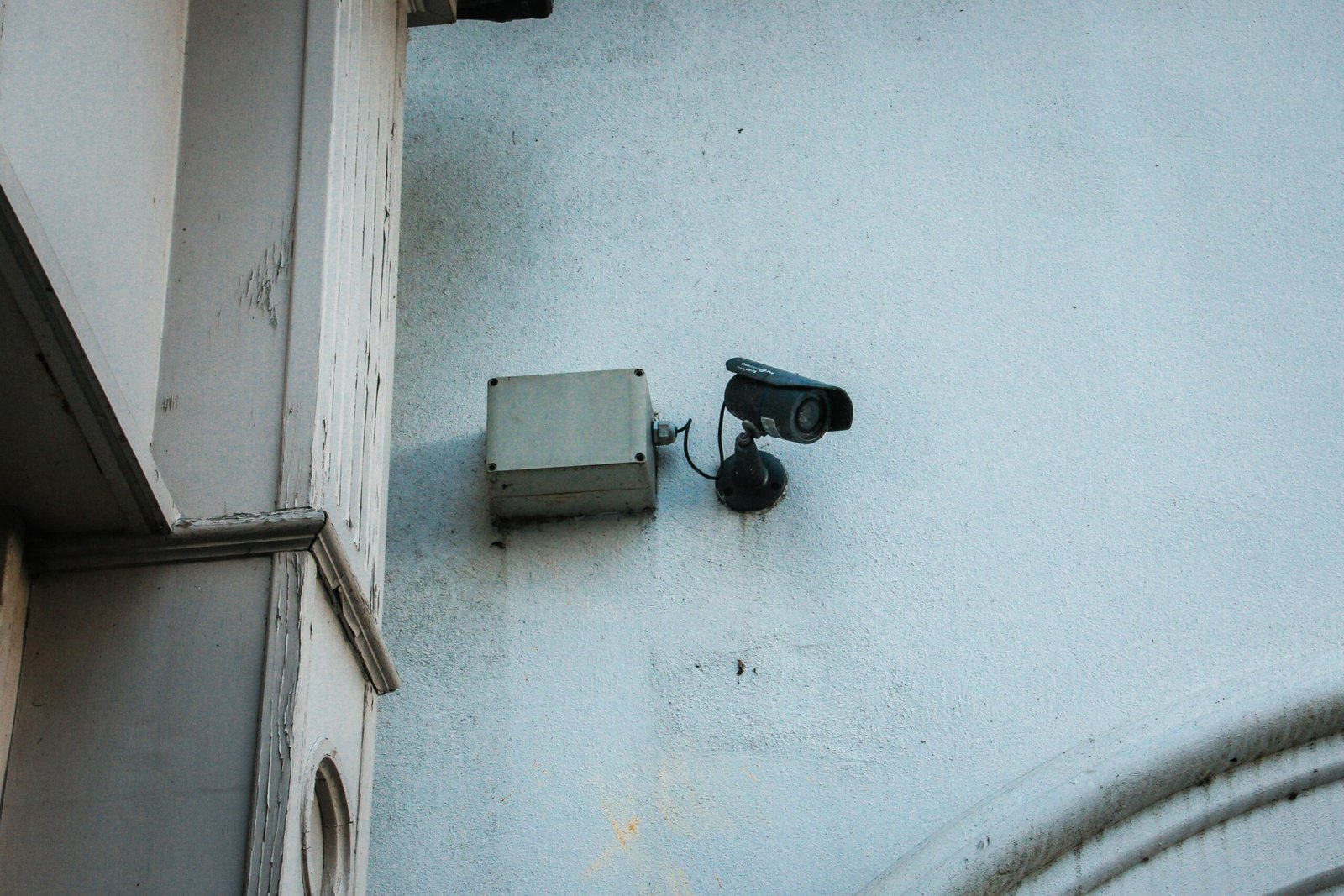 a camera on a wall